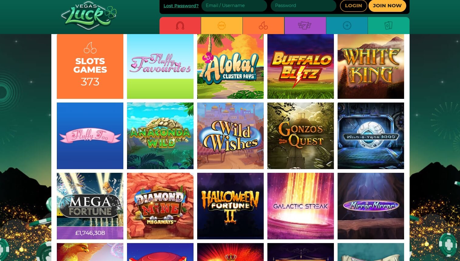 vegas luck casino games